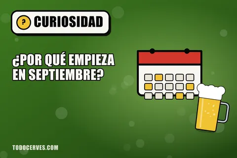 Hoja de calendario con una jarra de cerveza y banderines, ilustración sobre las fechas de la Oktoberfest