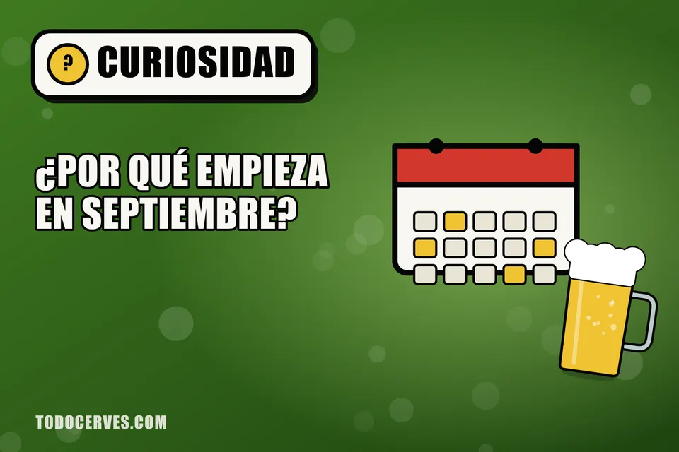 Hoja de calendario con una jarra de cerveza y banderines, ilustración sobre las fechas de la Oktoberfest