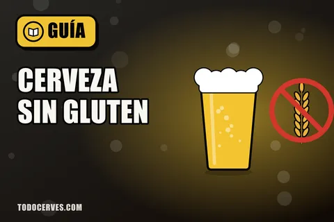 Vaso de cerveza junto a una espiga de trigo dentro de un círculo tachado, símbolo de la cerveza sin gluten