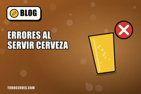 Vaso de cerveza con una cruz roja, ilustración sobre los errores más habituales al servir cerveza