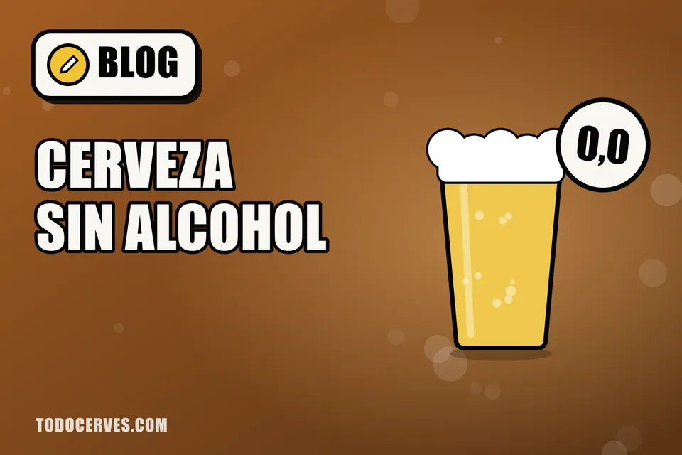Vaso de cerveza con una burbuja que indica cero grados, ilustración sobre la cerveza sin alcohol