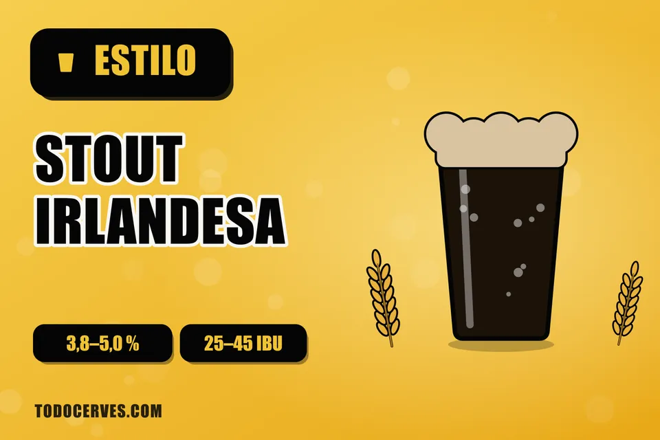 Vaso de pinta de stout negra con espuma cremosa de color beige
