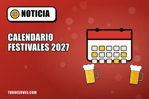 Calendario con varias jarras de cerveza que representan los festivales de cerveza de 2027