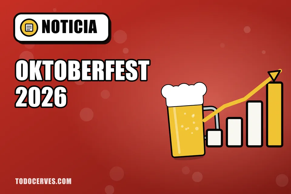 Jarra de cerveza junto a un gráfico de barras ascendente que representa el récord de visitantes