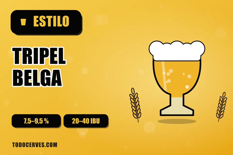 Cáliz de tripel dorada con espuma blanca abundante