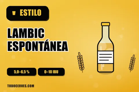 Botella con corcho y copa de lambic dorada y turbia