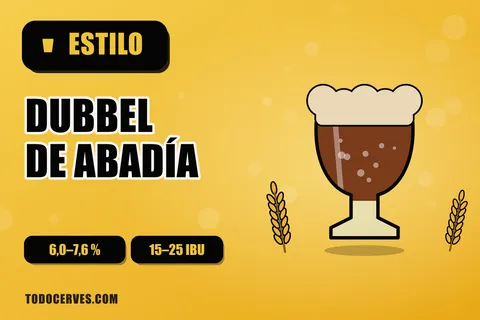 Cáliz de dubbel de color caoba con espuma beige