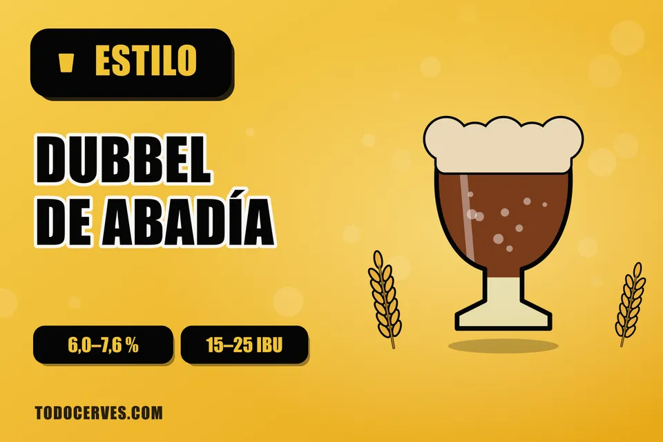Cáliz de dubbel de color caoba con espuma beige