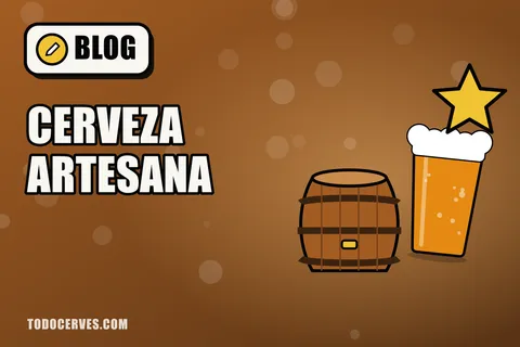 Barril de madera, jarra de cerveza y una estrella de calidad, ilustración sobre la cerveza artesana